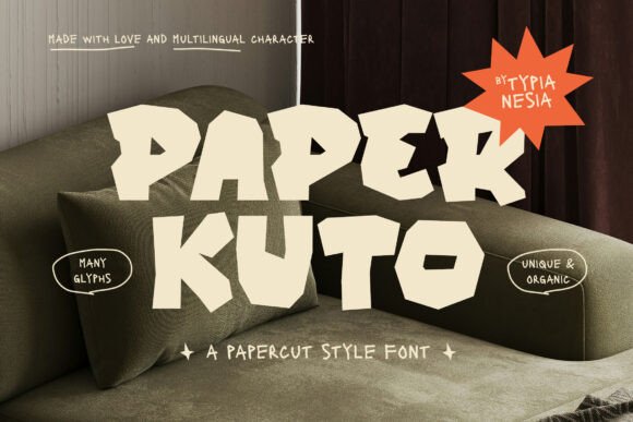 Paper Kuto Font for Artistic Design Projects