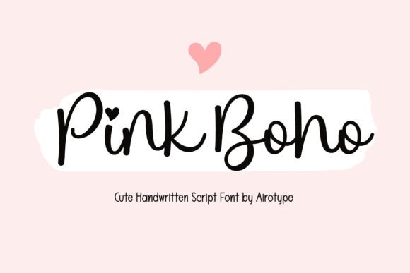 Pink Boho: A Whimsical Handwritten Script Font for Creative Projects
